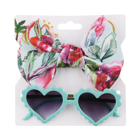 Heart Sunglasses and Puffy Bow