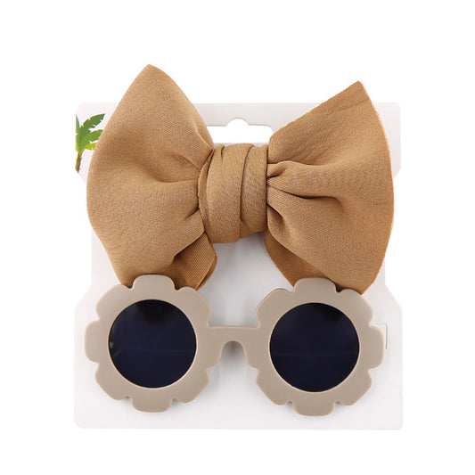Camel Sunglasses and Puffy Bow